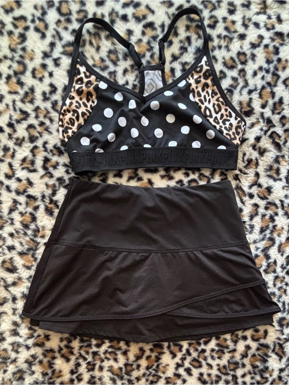 Lucky in Love Black Layered Athletic Skirt